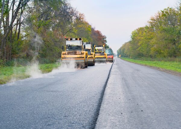 road roller working